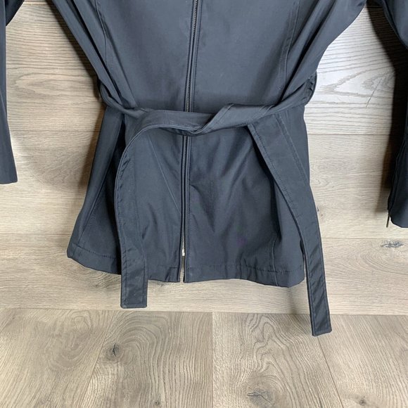 Preston & York Sport Womans Coat Tie Belt Zip Close Nylon Liner Black Size Large - Picture 5 of 8